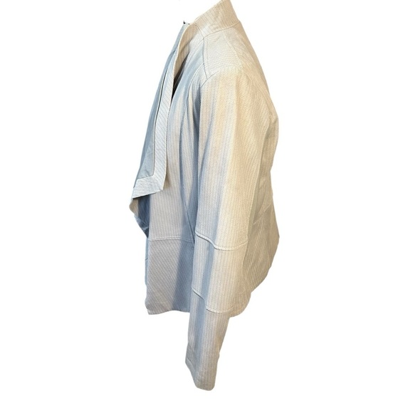 G.I.L.I Got To Love It Gray Leather Cascade Waterfall Blazer Sz 10 - Picture 5 of 13